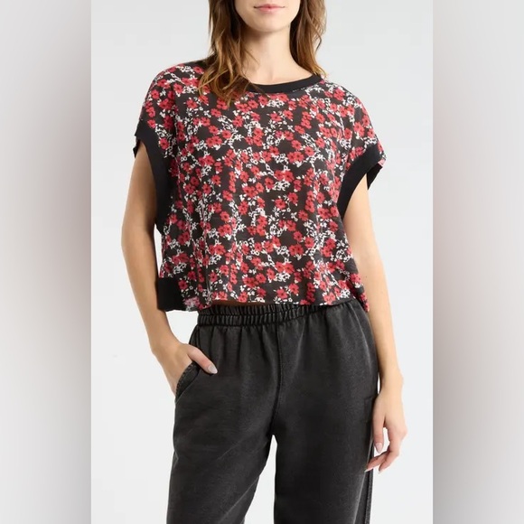 NWT FREE PEOPLE MOVEMENT My Time Printed Tee - Picture 2 of 8